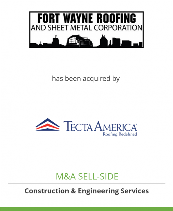 Fort Wayne Roofing, Inc. has been acquired by Tecta America
