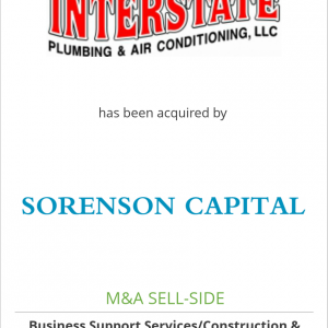 Interstate Plumbing & Air Conditioning has been acquired by Sorenson Capital