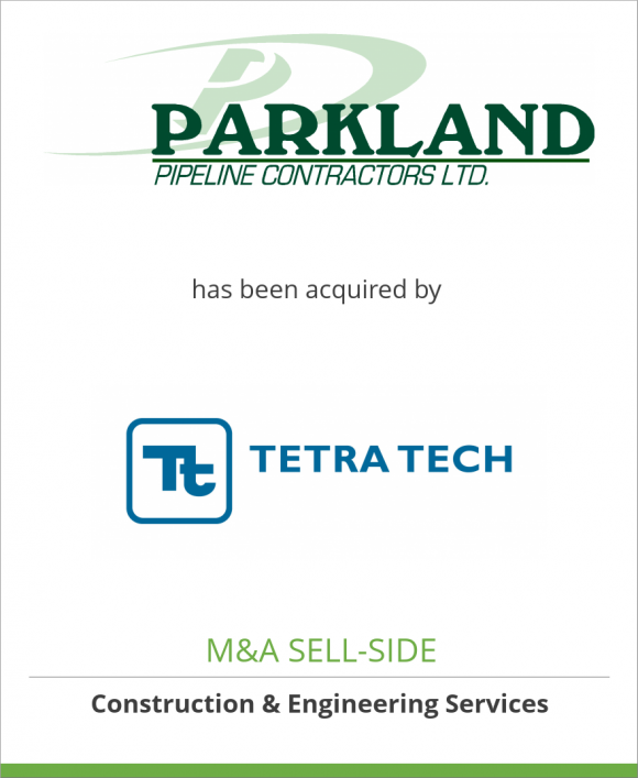 Parkland Pipeline Contractors has been acquired by Tetra Tech Inc.