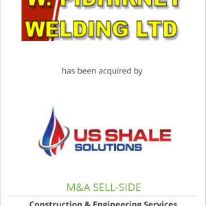 W. Pidhirney Welding Ltd. has been acquired by U.S. Shale Solutions Inc.