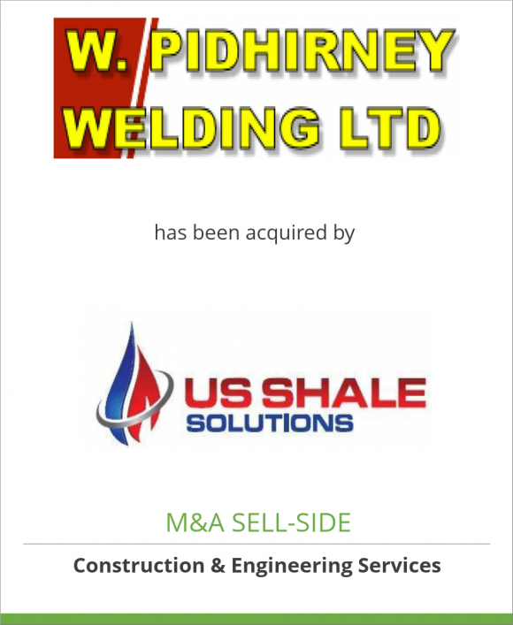 W. Pidhirney Welding Ltd. has been acquired by U.S. Shale Solutions Inc.