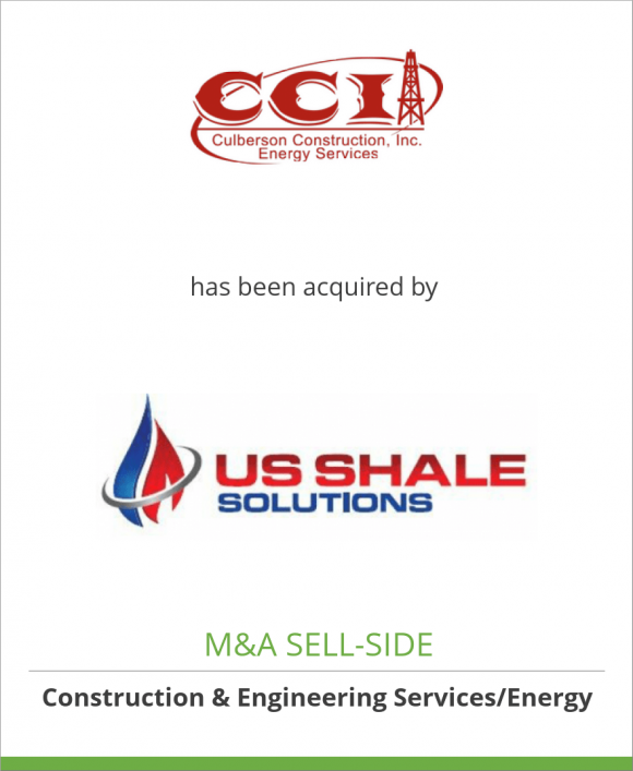 Culberson Construction, Inc. has been acquired by U.S. Shale Solutions, Inc.