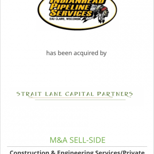 Indianhead Pipeline Services LLC has been acquired by Strait Lane Capital Partners, LLC