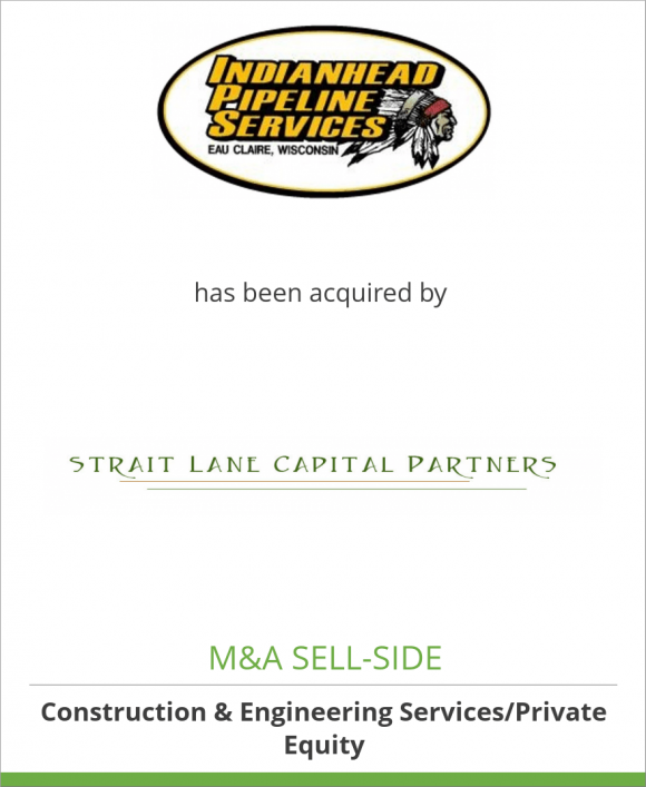 Indianhead Pipeline Services LLC has been acquired by Strait Lane Capital Partners, LLC