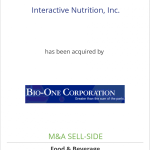 Interactive Nutrition, Inc. has been acquired by Bio-One Corporation