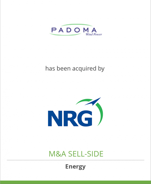 Padoma Wind Power, LLC has been acquired by NRG Energy, Inc.