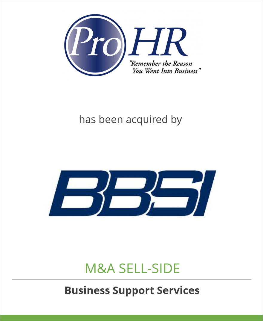 Prohr Llc Has Been Acquired By Barrett Business Services Inc Capital Alliance