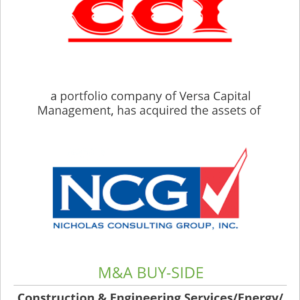 Culberson Construction Inc. has acquired the assets of Nicholas Consulting Group, Inc.