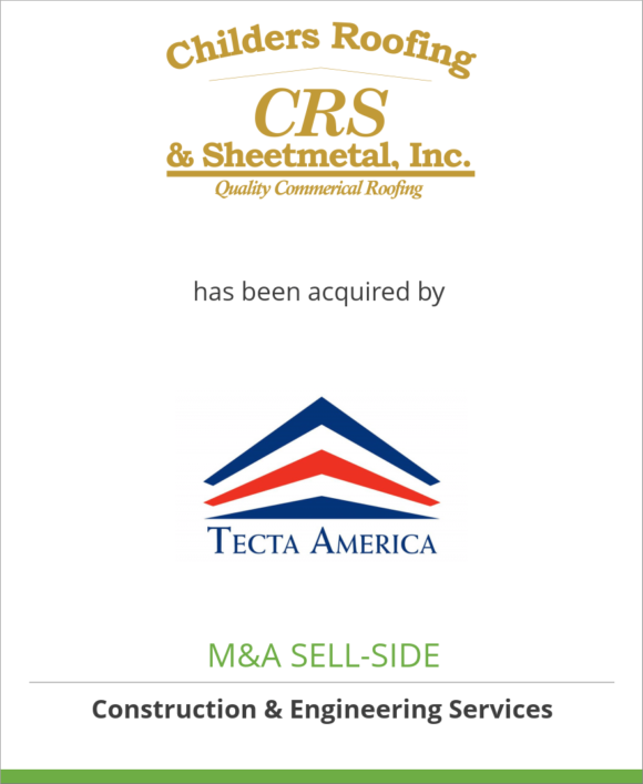 Childers Roofing & Sheet Metal, Inc. has been acquired by Tecta America